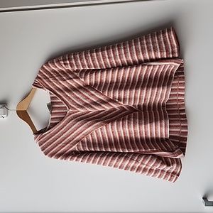 Anthropologie Saturday Sunday Stripe Retro Chenille Knit Flare Hoodie